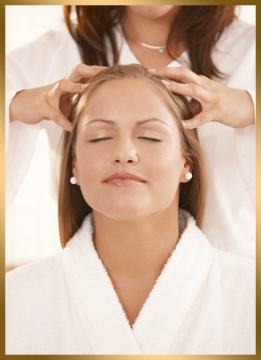 Closeup of head massage